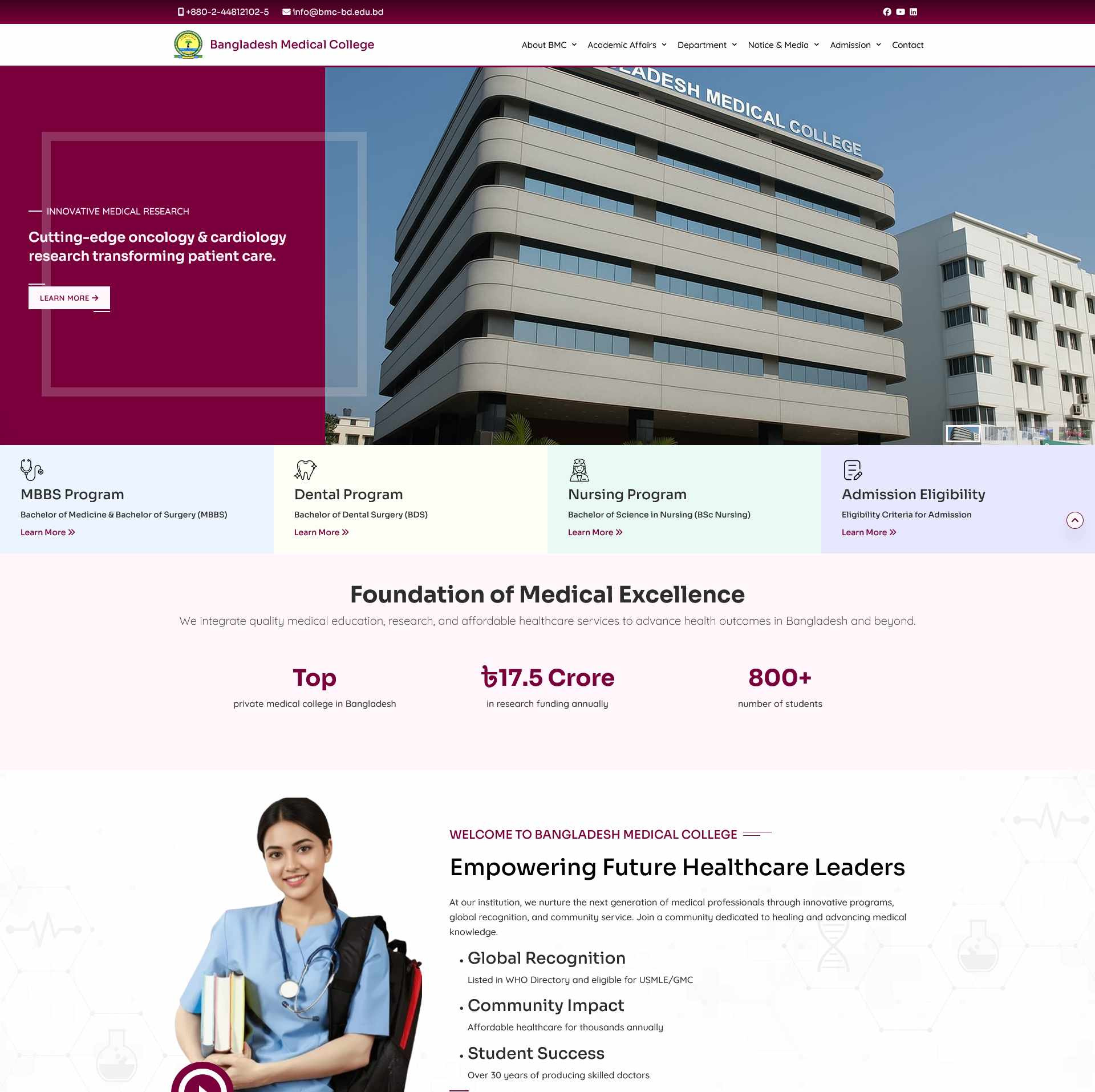 Bangladesh Medical College (Website)